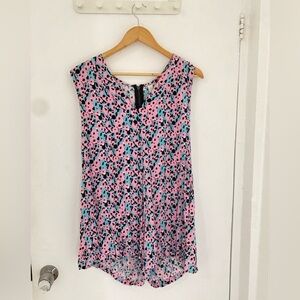 Pink and Blue Patterned Jumpsuit